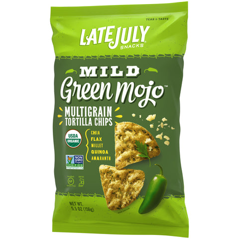 Late July Snacks TORTILLA CHIP MULTI-GRAIN GREEN MOJO