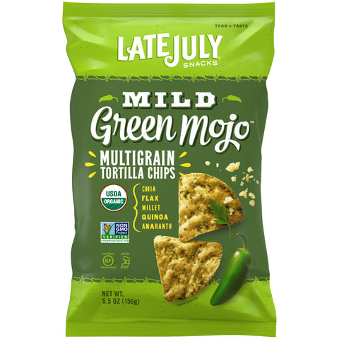 Late July Snacks TORTILLA CHIP MULTI-GRAIN GREEN MOJO