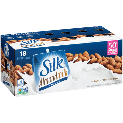 Silk Vanilla Pure Almond Milk, 8 Ounce -- 18 per case.
