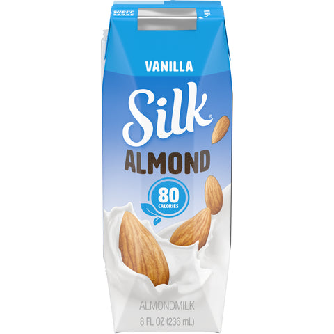 Silk Vanilla Pure Almond Milk, 8 Ounce -- 18 per case.
