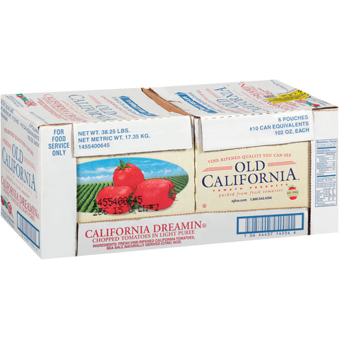Old California ® “California Dreamin” Chopped Tomatoes in Light Puree, 102 oz.