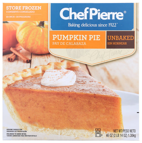 Chef Pierre PIE PUMPKIN UNBAKED 10