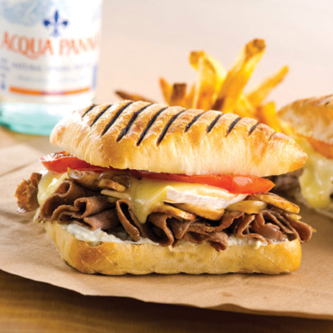 Sysco Classic BEEF PHILLY SIRLOIN FLAT STEAK THINLY SLICED MARINATED 5 OZ 10000050501
