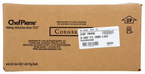 Sara Lee Chef Pierre Pre Cut Northern Style Cornbread, 12 x 16 inch -- 4 per case.