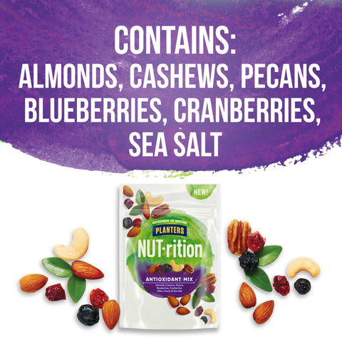 Planters SNACK NUT-RITION ALMOND CASHEW PECAN BLUEBERRIES CRANBERRIES & A TOUCH OF SALT ANTIOXIDANT MIX