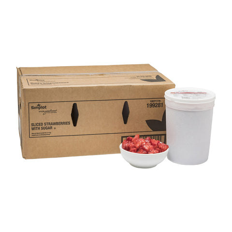 Simplot Classic Sliced Strawberry Fruit, 6.5 Pound -- 6 per case.