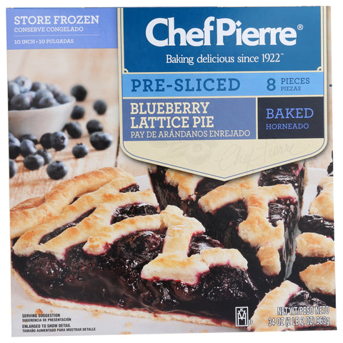 Chef Pierre PIE BLUEBERRY LATTICE THAW & SERVE 8 PRE-SLICED