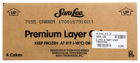 Sara Lee Frozen CAKE LAYER CARROT PREMIUM UN-CUT ROUND 9