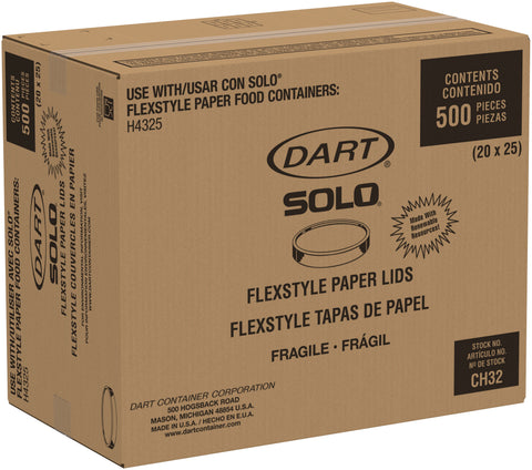 Lid Spiral Wound Non-vented Paper White 32 Oz