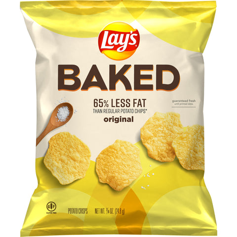Lays Oven Baked Original Potato Crisps, 0.875 Ounce -- 60 per case.