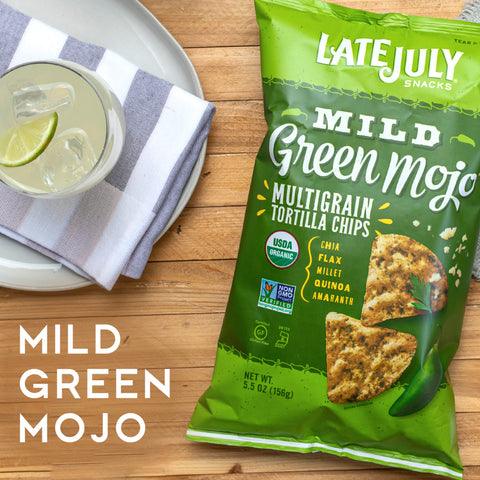 Late July Snacks TORTILLA CHIP MULTI-GRAIN GREEN MOJO