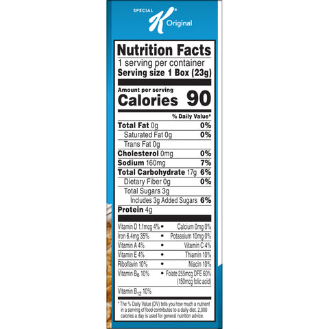 Kelloggs Special K Original Toasted Rice Cereal, 0.81 Ounce -- 70 per case