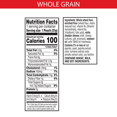 Cheez It Original Whole Grain Cracker, 0.75 Ounce -- 175 per case.