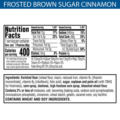 Pop-Tarts Frosted Brown Sugar Cinnamon, 3.3 Ounce - 6 per box -- 12 per case