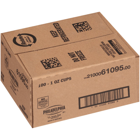 Kraft Philadelphia Light Cream Cheese - Cup, 1 Ounce -- 100 per case.