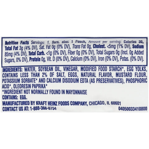 Kraft Mayonnaise Light Squeeze 200 Count 7/16 Ounce