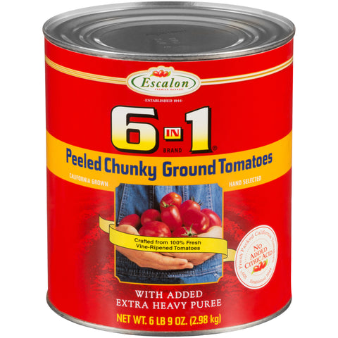6 In 1 Peeled Chunky Tomatoes with Heavy Puree, 6.563 Pound -- 6 per case.
