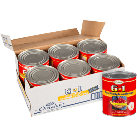 6 In 1 Peeled Chunky Tomatoes with Heavy Puree, 6.563 Pound -- 6 per case.