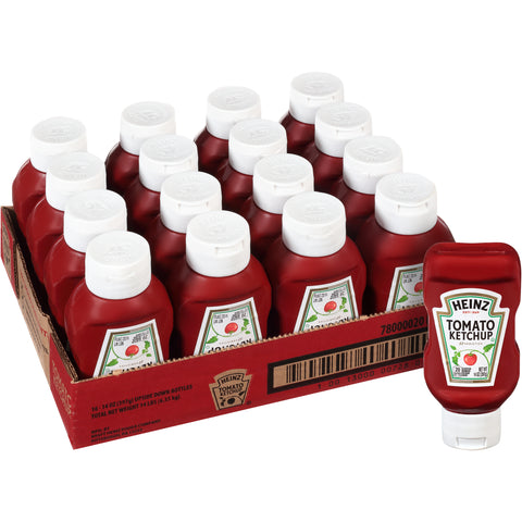 Heinz Red Ketchup - Plastic Top Down Bottle, 14 Ounce -- 16 per case
