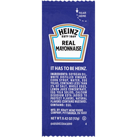 Heinz Mayonnaise Single Serve, 12 Gram -- 200 Case