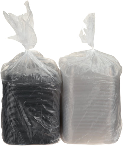 Container Pp Plastic Clear/black 1-compartment 8x8