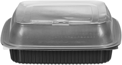 Container Pp Plastic Clear/black 1-compartment 8x8