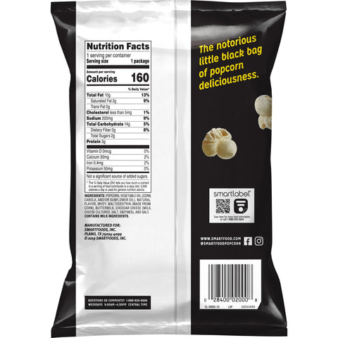 Smartfood White Cheddar Cheese Flavored Popcorn, 1 Ounce -- 64 per case.