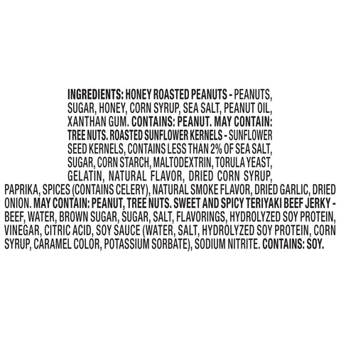 Planters SNACK P3 CONVENIENCE MEAL SWEET & SPICY TERIYAKI BEEF JERKY HONEY ROASTED PEANUTS