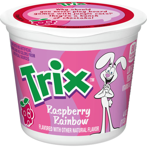 Yoplait Trix Raspberry Rainbow Yogurt, 4 Ounce -- 48 per case.