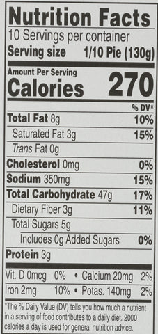 Chef Pierre PIE CHERRY 1/3 REDUCED FAT & NSA CHERRY 10