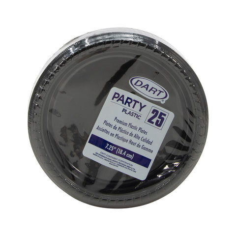 Dart Party PLATE PLASTIC BLACK 7.25