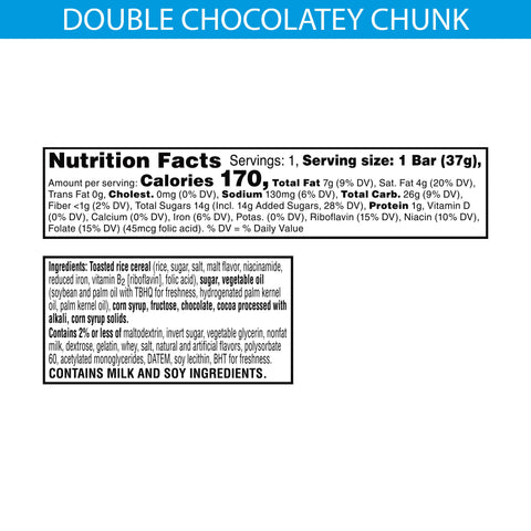 Kellogg's® SNACK BAR RICE KRISPIES TREATS® DOUBLE CHOCOLATEY CHUNK