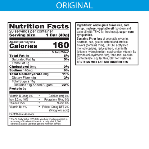 Rice Krispies Treats Whole Grain Bar, 1.41 Ounce - 20 per pack -- 4 packs per case.
