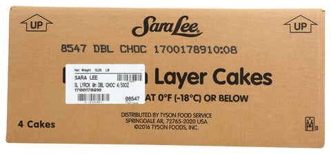 Sara Lee Frozen CAKE LAYER DOUBLE CHOCOLATE PREMIUM UN-CUT ROUND ICED 9