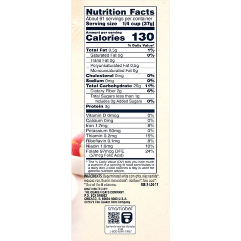 Quaker® CEREAL GRITS QUICK WHITE BAG