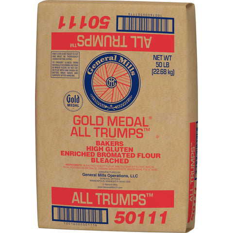 All Trumps Bleached Enriched Malted Bromated Wheat Flour, 50 Pound.