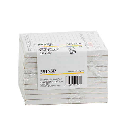 Guest Check Waiter Pad Paper 1 Part White 13 Line 3.5x5.125