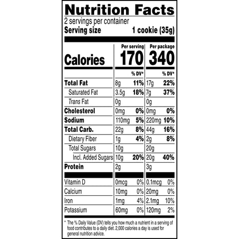 Grandmas Homestyle Big Chocolate Chip Cookie, 2.5 Ounce -- 60 per case.