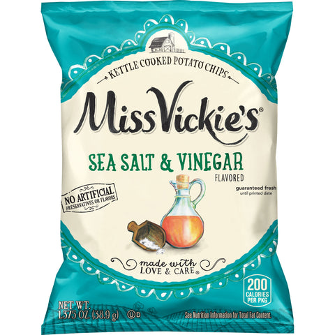 Miss Vickies® CHIP POTATO KETTLE COOKED SEA SALT & VINEGAR LARGE SINGLE SERVE