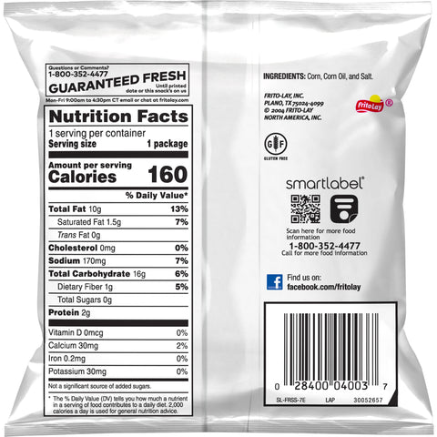 Fritos Regular Corn Chips, 1 Ounce -- 104 per case.