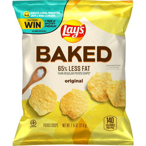 Lays Oven Baked Regular Potato Crisps, 1.125 Ounce -- 64 per case.