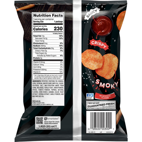 Lays BBQ Potato Chips Single Serve, 1.5 Ounce -- 64 per case.