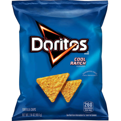 Doritos Cool Ranch Tortilla Chips, 1.75 Ounce -- 64 per case.