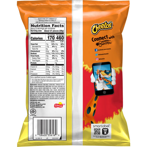 Cheetos® SNACK CHEETOS CHEESE CRUNCHY HOT XVL