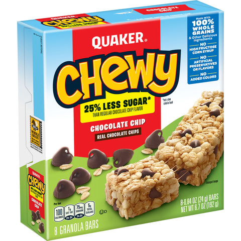 Quaker Chewy GRANOLA BAR CHEWY CHOCOLATE CHIP REDUCED SUGAR