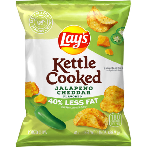 Chip Potato Kettle 40% Less Fat Jalapeno Cheddar Large Single Serve