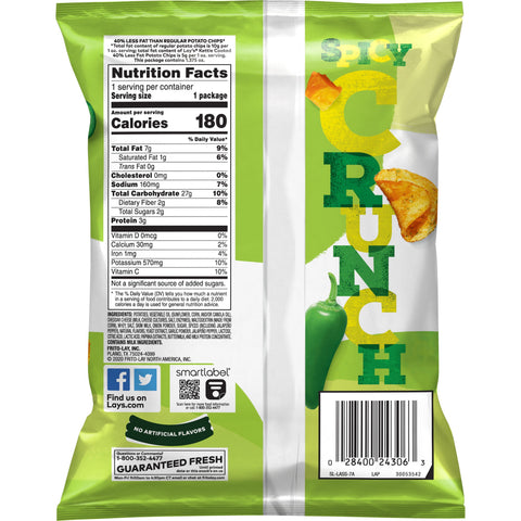 Chip Potato Kettle 40% Less Fat Jalapeno Cheddar Large Single Serve