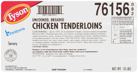 Brandywine CHICKEN TENDERLOIN BREADED SAVORY 10761560082