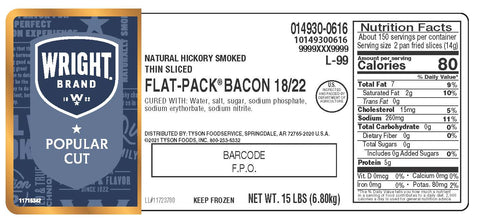 Wright® Brand BACON LAYOUT THIN BUFFET 10149300616