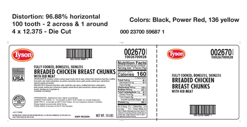Tyson® CHICKEN BREAST WING BONELESS BREADED HOMESTYLE PEPPER FC 10026700928